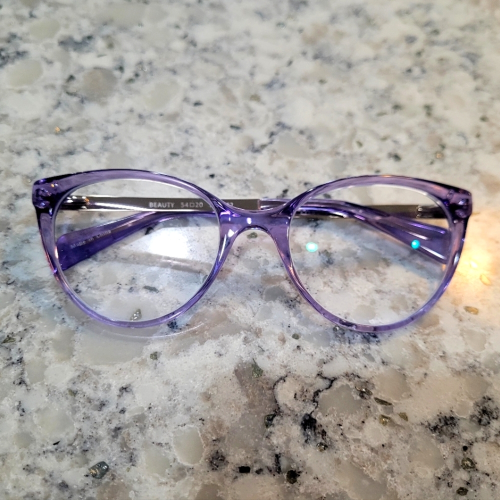 Transparent Purple Cateye Glasses